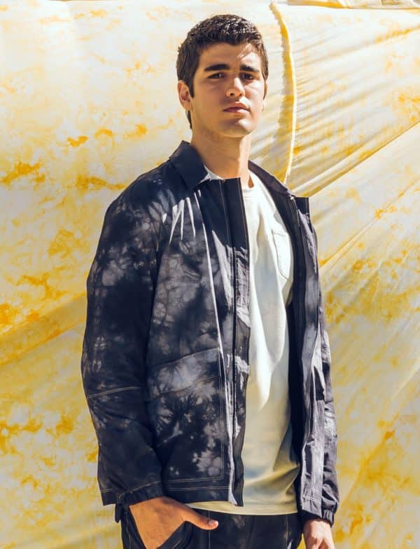 Natural Tie-Dye Woven Coach Jacket