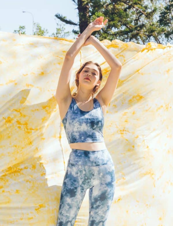 Natural Cloud Tie-Dye Print Bra Top